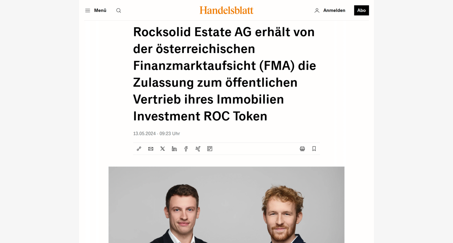 Rocksolid im Handelsblatt