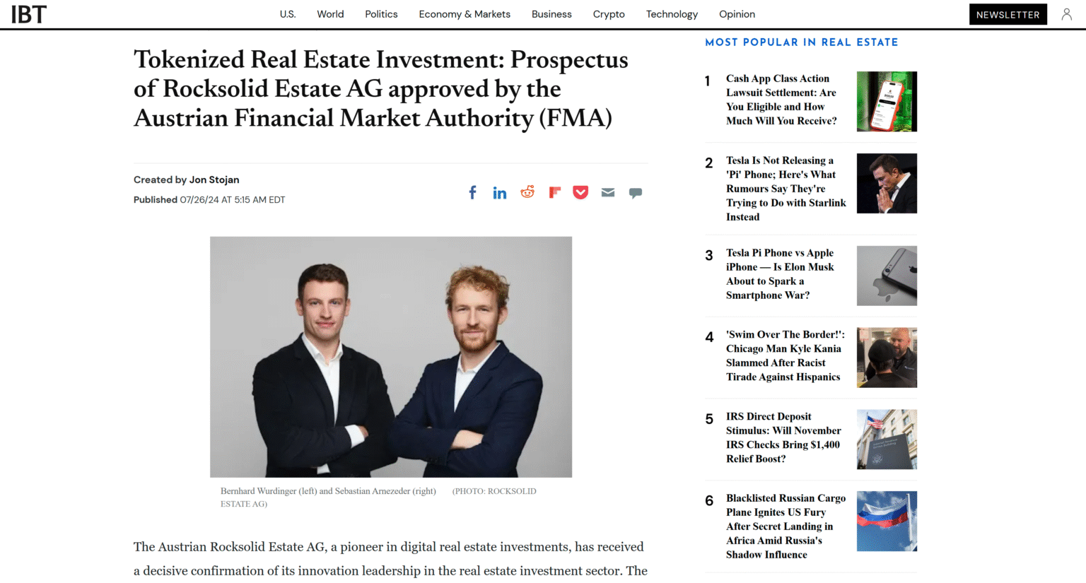 Rocksolid in International Business Times