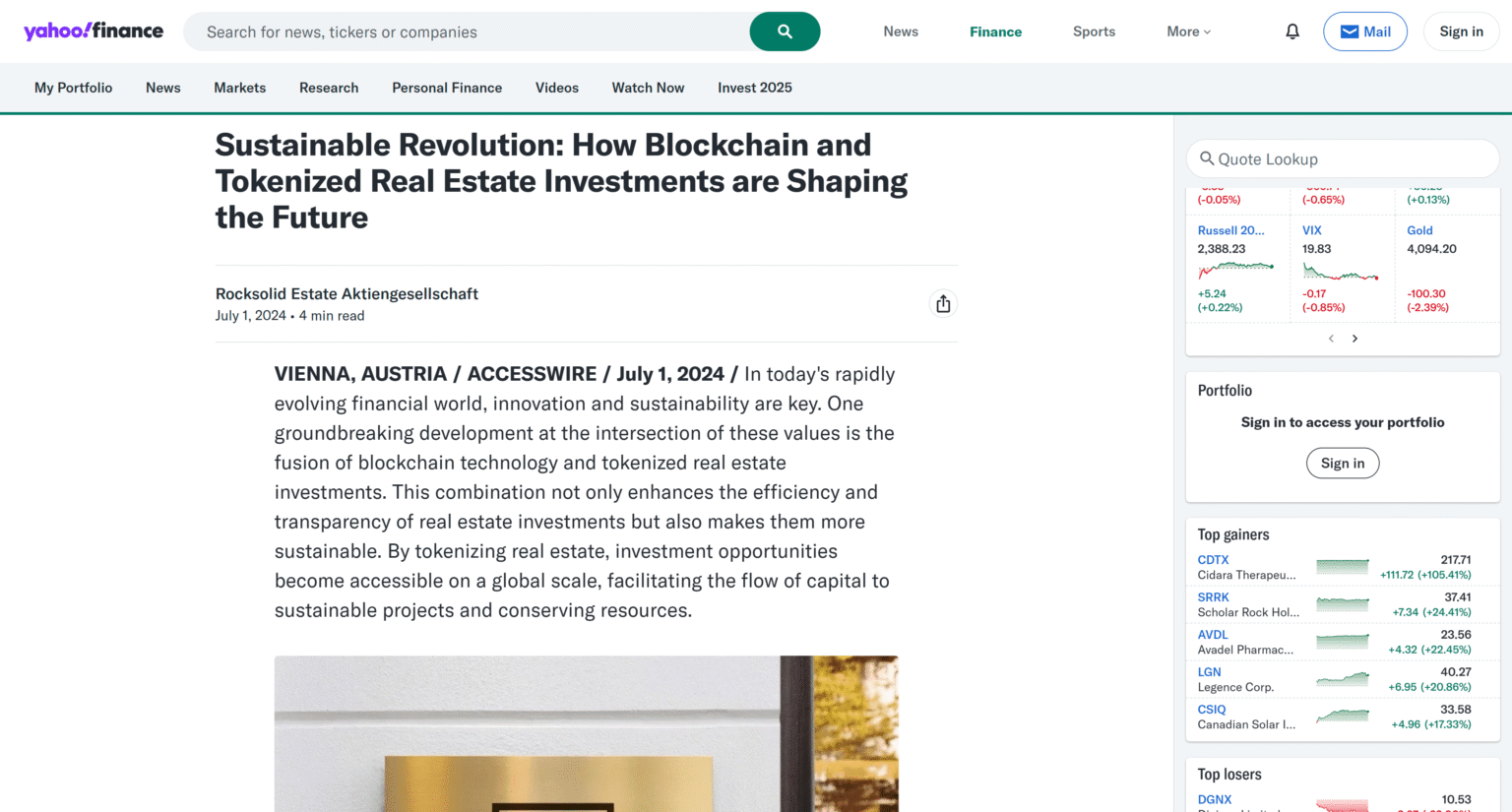 Rocksolid in yahoo!finance